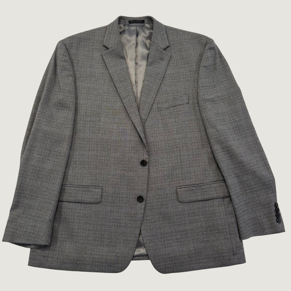 Lauren Ralph Lauren Mens 46R Grey Houndstooth Two Button Blazer Sport Coat